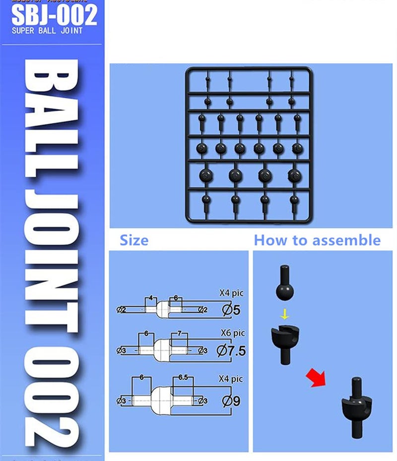 ANSAI Custom Ball Joint for MG RG HG Scale Model,Resin Cast Kit, Action Figures 6-7"" Ball Joint Parts Detail Movable Action (SBJ002) - Image 4